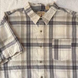 RedHead Plaid Button Down Shirt Lightweight Outdoor Casual Neutral Classic Relax